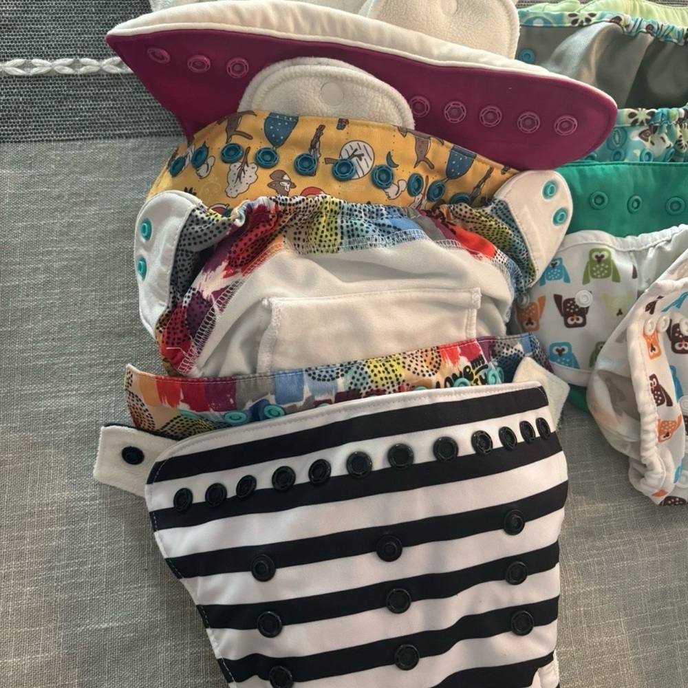 Diaper Bundle Lot Bundle of Reusable Cloth Diapers with Adjustable Insert